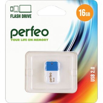 USB2.0 флеш-накопитель PERFEO 16GB M04 Blue (1/10)