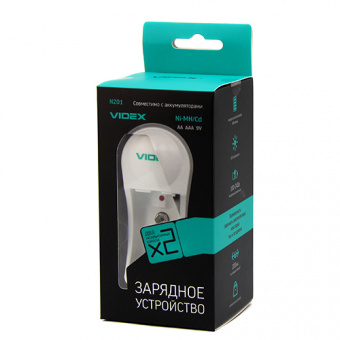 Зарядное устройство  VIDEX VCH-N201 (пустое, 1-2 х AA, AAA, 9V) (1/20)