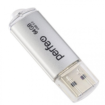 USB3.0 флеш-накопитель PERFEO 64GB C14 Silver metal series (1/10)