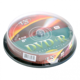 Диски DVD+R VS Box 10 8,5GB Double Layer Full Ink Print (10/200)