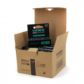 Аккумулятор VIDEX 18650 2800mAh 1pcs/box с защитой (1/20/160)