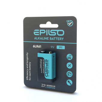 Элементы питания EPILSO  6LR61 1 Blister Card 9V крона  (12/96)
