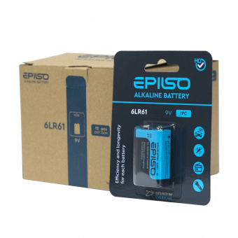 Элементы питания EPILSO  6LR61 1 Blister Card 9V крона  (12/96)