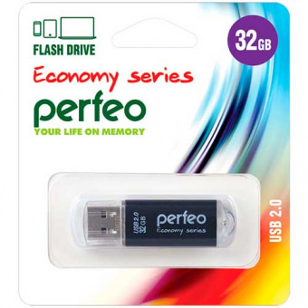 USB2.0 флеш-накопитель PERFEO 32GB E01 Black economy series (1/10)