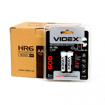Аккумулятор VIDEX HR6/AA  600mAh 2BL (2/20/200)