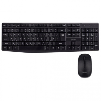 Клавиатура беспроводная PERFEO PF_A4499 "DUET", + беспр. мышь USB, комплект, чёрные (1/20)