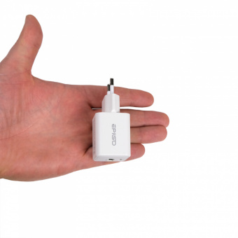 Зарядное устройство USB EPILSO EPD-PA210 30Вт GaN (USB-C, USB-A) белый (1/50)
