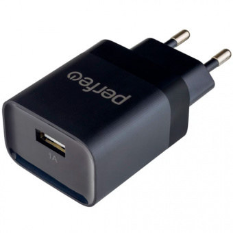 Зарядное устройство USB PERFEO сетевой I4627 1xUSB 1.0A чёрный (1/50)
