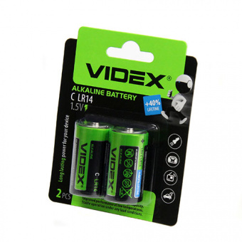 Элементы питания VIDEX LR14/C 2 BLISTER CARD (24/96)