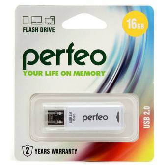 USB2.0 флеш-накопитель PERFEO 64GB C06 White (1/10)