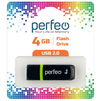 USB2.0 флеш-накопитель PERFEO 4GB C11 Black (1/10)