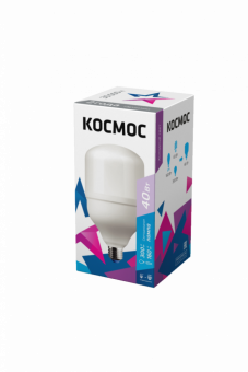 Лампы светодиодные КОСМОС, HW, 40w, E40, 6500K, яркий (1/20)