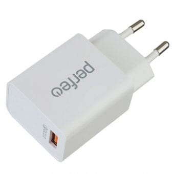 Адаптер USB PERFEO сетевой I4615 2400 mA, белый, QC 3.0 (1/60)