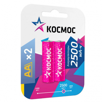 Аккумулятор КОСМОС-AA 2500 mAh 2BL (2/24)