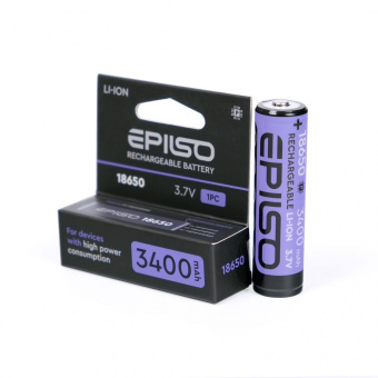 Аккумулятор EPILSO 18650 3400mAh 3.7V 1pcs/box с защитой (1/20/160)