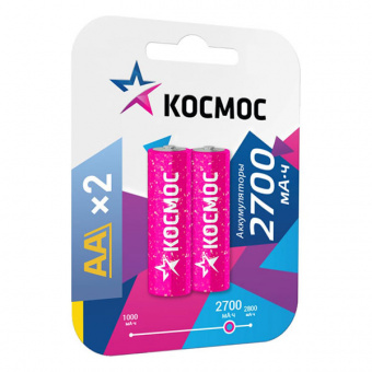 Аккумулятор КОСМОС-AA 2700 mAh 2BL (2/24)