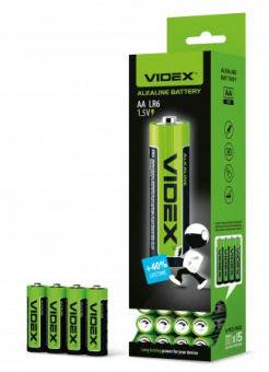 Элементы питания VIDEX LR6/AA 4pcs SHRINK IN TEAR BOX (60/720)