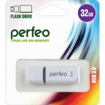 USB3.0 флеш-накопитель PERFEO 64GB C12 White (1/10)