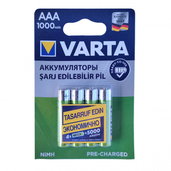Аккумулятор Varta HR03/AAA 1000mAh 4BL (5703301414) (4/40)