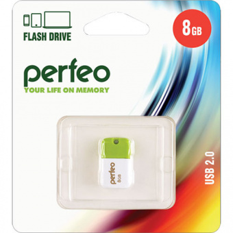 USB2.0 флеш-накопитель PERFEO 8GB M04 Green (1/10)