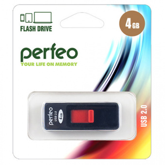 USB2.0 флеш-накопитель PERFEO 4GB S03 Black (1/10)