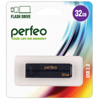USB2.0 флеш-накопитель PERFEO 32GB C01G2 Black (1/10)
