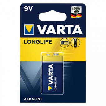 Элементы питания Varta LONGLIFE 6LR61 1BL (4122113411) (1/10/50)