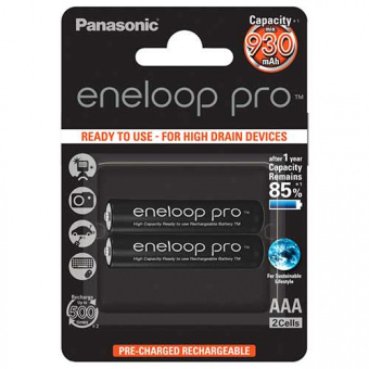 Аккумулятор Panasonic AAA 930mAh 2BL eneloop PRO (BK-4HCDE/2BE) (2/20)