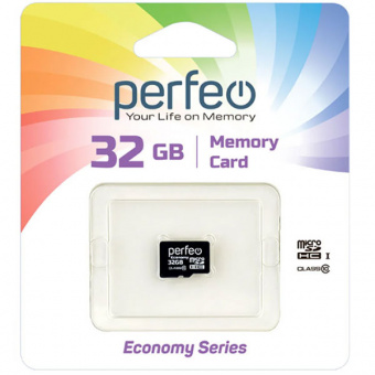 Карта памяти microSD PERFEO (HC) 32GB class10 (без адаптера SD) economy series (PF32GMCSH10ES) (1/10)