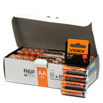 Элементы питания VIDEX R6/AA 4pcs SHRINK CARD (60/1200)