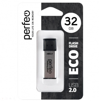 USB2.0 флеш-накопитель PERFEO 32GB E03 Silver economy series (1/10)