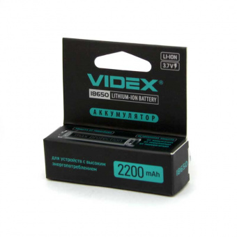 Аккумулятор VIDEX 18650 2200mAh 1pcs/box с защитой (1/20/160)