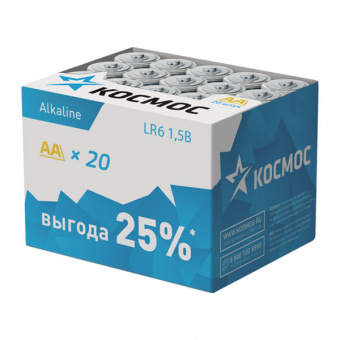 Элементы питания КОСМОС LR6 20 в коробке (20/640)