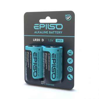 Элементы питания EPILSO  LR20/D 2 Blister Card 1.5V (12/96)