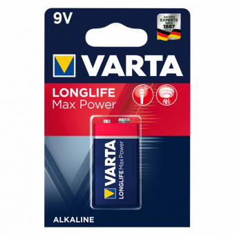 Элементы питания Varta LONGLIFE MAX POWER (max tech) 6LR61 1BL (4722) (1/10/50)