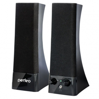 Колонки 2.0 PERFEO PF_4325, "TOWER" USB , мощность 2х2.5 Вт (RMS), чёрный (1/30)
