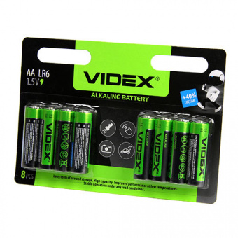 Элементы питания VIDEX LR6/AA 8 BLISTER CARD (80/640) 