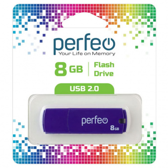 USB2.0 флеш-накопитель PERFEO 8GB C05 Purple (1/10)