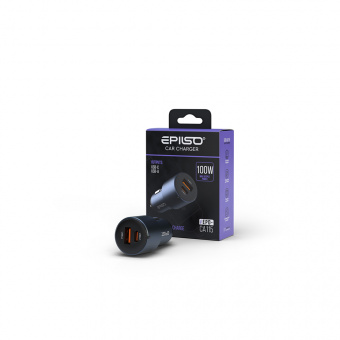 Зарядное устройство USB EPILSO EPD-CA115 100Вт авто (USB-C, USB-A) серый (1/100)
