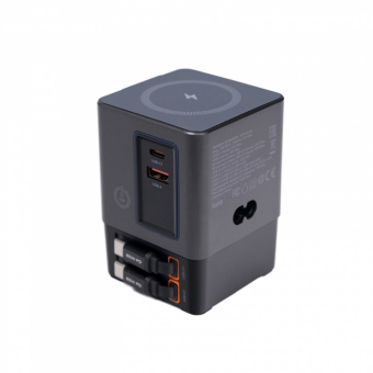 Зарядное устройство USB EPILSO EPD-PA240 100Вт GaN (USB-C, USB-A, USB-C кабель x2, беспровод. 15Вт) серый (1/15)