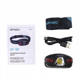 Фонарь EPILSO EPF-100 (налобный, CREE XTE 5W, 1x850mAh, 5В (USB), пластик, )  (1/40)