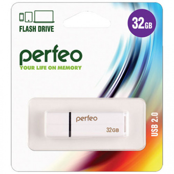 USB2.0 флеш-накопитель PERFEO 32GB C01G2 White (1/10)