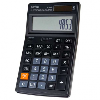 Калькулятор PERFEO PF_B4853, 12-разр., бухгалтерский, чёрный, GT (1/20)
