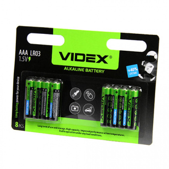 Элементы питания VIDEX LR3/AAА 8 BLISTER CARD (48/960)