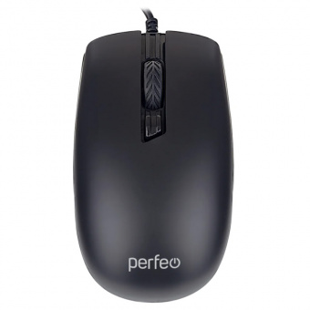 Мышь проводная PERFEO PF_B4897 "RAFT", 4 кн, DPI 800-1600, USB, чёрная (1/50)
