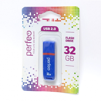 USB2.0 флеш-накопитель PERFEO 32GB C11 Blue (1/10)