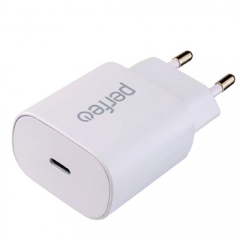 Зарядное устройство USB PERFEO сетевой I4639 1xType-C, 18W, белый (1/60)