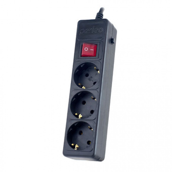 Сетевой фильтр PERFEO POWER+, PF_A4668, 5 метров, 3 гнезда, выключатель, чёрный (PF-PP-3/5,0-B) (1/30)