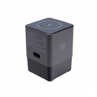 Зарядное устройство USB EPILSO EPD-PA240 100Вт GaN (USB-C, USB-A, USB-C кабель x2, беспровод. 15Вт) серый (1/15)