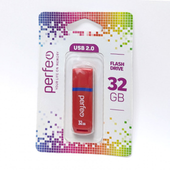USB2.0 флеш-накопитель PERFEO 32GB C11 Red (1/10)